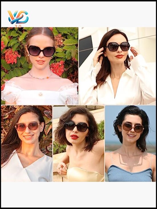 Oversized Square Polarized Sunglasses Retro UV Protection Unisex main image 6
